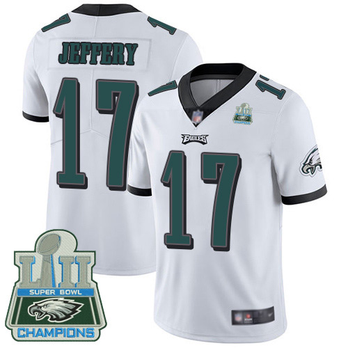 Men Philadelphia Eagles 17 Alshon Jeffery White Vapor Untouchable NFL Jersey Limited Player Super Bowl LII 100th